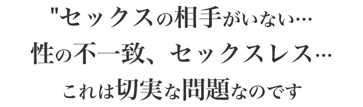 セックスしたい！でも肝心の相手が…